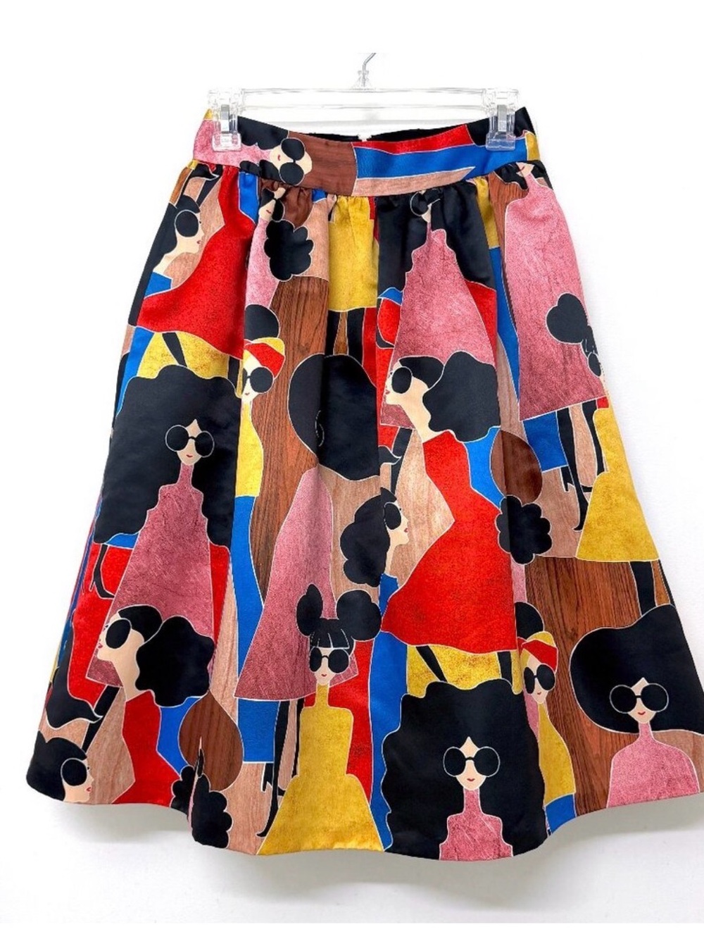 Alice + Olivia Multicolor A-Line Skirt with Abstract Women Print